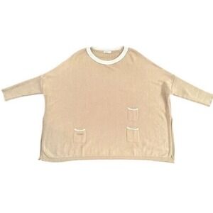Mersea Catalina Sweater OS Beige and Ivory Oversize